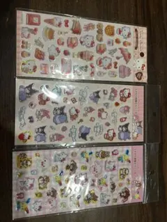 サンリオ　ラメ入り樹脂もりシール　3枚セット