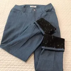 インゲボルグ　デニム　クロップドパンツ　裾レース　ロールアップのサムネイル