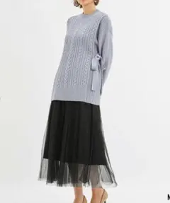 ☆GUジーユー☆黒 フレアチュールロングスカート☆Mサイズ