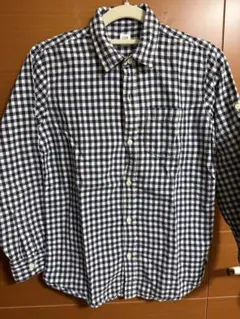 GAP ネイビーとホワイトのチェック長袖シャツ