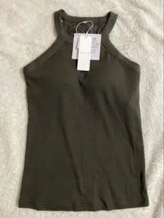 新品 未使用 タグ付き カップ付き インナー トップス タンクトップ 緑