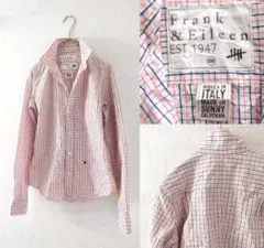 Frank&Eileen シワ加工 オープンカラーシャツ グラフチェック