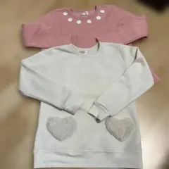 女の子裏起毛 トレーナー130 2枚セット