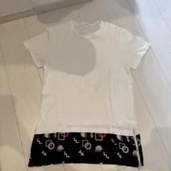 DISCOVERED 異素材切替 Tシャツ ホワイト ブラックのサムネイル
