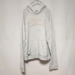 NIKE ナイキ パーカー キッズL 150 水色 刺繍ロゴ プルオーバー