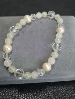 淡水パール天然石ブレスレット