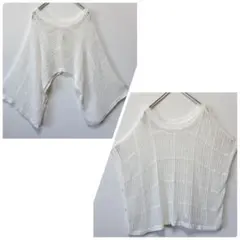 as know as pinky ニット メッシュ ベスト ボレロ 2way