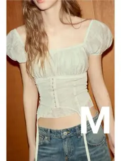 ZARA マッチング コルセット トップス M エクリュ