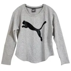 PUMA プーマ レディース 長袖カットソー Tシャツ 黒 ロゴ入り Mサイズ