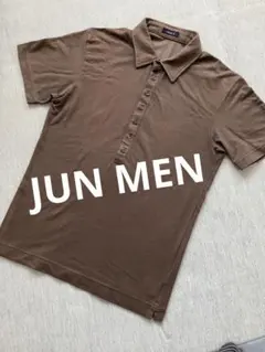 JUNMEN ポロシャツ ブラウン 半袖　Mサイズのサムネイル