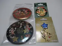 ディズニークリスマス 2021 カンバッジ2個×ピンバッジ2個 計4個セット