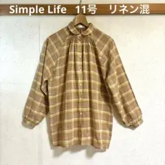 Simple Life by レナウン　リネン混シアースモックブラウス　11号のサムネイル