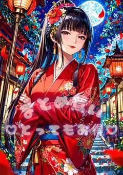 ◆星羅/一点物◆A4サイズ ポスター AIイラスト 高画質 着物 アニメ 2