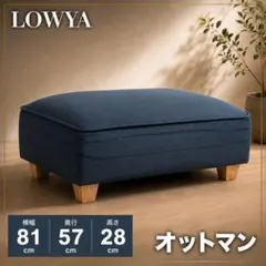 LOWYA コンパクト2人掛けカウチソファのオットマン　　ネイビー　ロウヤのサムネイル