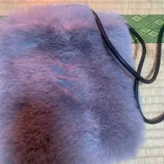 パープル ファー ショルダーバッグ