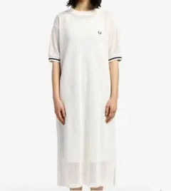 FRED PRERY フレッドペリー メッシュロングワンピース ホワイト