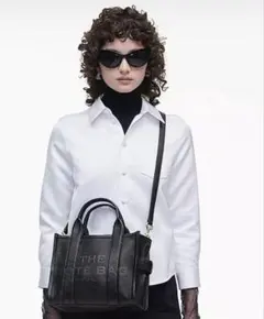 マークジェイコブズ　ザ レザー トート バッグ スモール　黒　別売りストラップ付