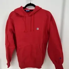 古着 90年 Champion フード付きパーカー Lサイズ レッド