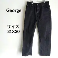 George ブラック ストレートデニム 31X30