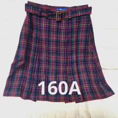 RALPH LAUREN 160A チェック プリーツスカート ウール100%