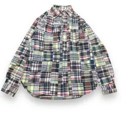 ビームスf パッチワーク　マルチカラー チェック　長袖シャツ