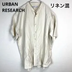 SENSE OF PLACE リネンレーヨン バンドカラーシャツ アイボリー Sのサムネイル