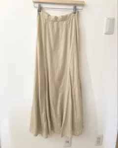 UNITED ARROWS ベージュ フレアロングスカート　38