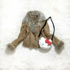 y2k grunge 平成ギャル　リアルムートン　ファー　ライダースジャケット