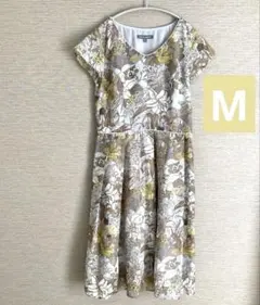 最終価格　ローラアシュレイ　ワンピース　ブルーグレー　花柄　膝丈　9号