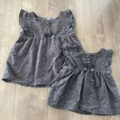 バースデイ　グレー フリル付き トップス　110 80