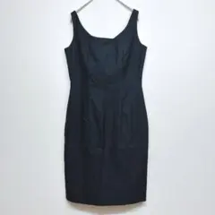 タグ付き キャサリンハムネットロンドン ノースリーブ タイトワンピース 綿 Mのサムネイル