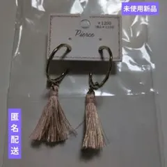 【未使用新品】タッセルピアス ゴールドカラー フープデザイン ピンク