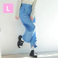 【新品未使用】紺野彩夏×しまむら シルバーラメデニムパンツ 青 Lサイズのサムネイル