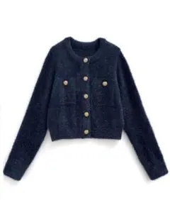 グレイル　ラメフェザーカーディガン[kz618]　ネイビー
