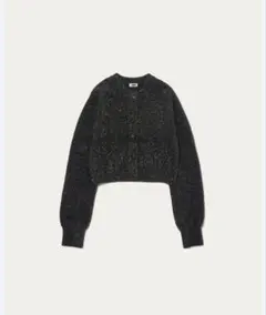 【H beauty&youth】ブラックラメ/ショート丈カーディガン