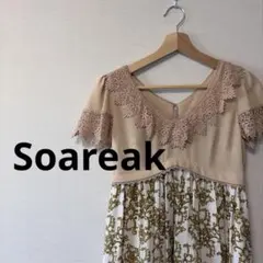 Soareakソアリーク/レースフレアワンピース　半袖ワンピース　ミディ丈のサムネイル