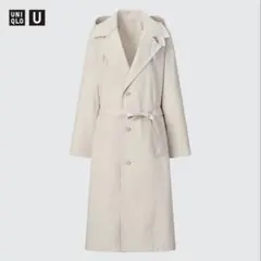 【UNIQLO U】フーデッドロングコート M ナチュラル
