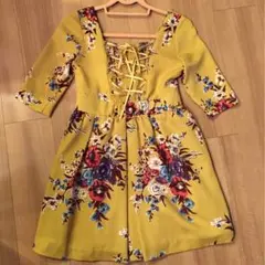 マーキュリーデュオ　MERCURY DUO  花柄ワンピース　黄色