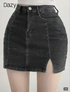 SHEIN ブラックデニムタイトスカート