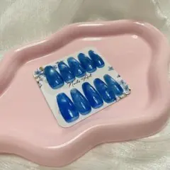ネイルチップ ブルー マグネットネイル ニュアンスデザイン 現品販売