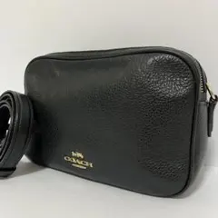 COACH コーチ　カメラバッグ　ショルダーバッグ　レザー　ブラック