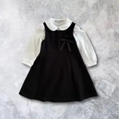 プラスワン キッズフォーマル ワンピース セットアップ 女の子 黒 100
