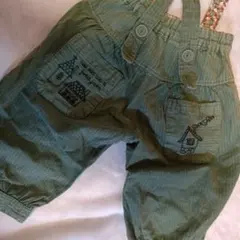 キッズ ハーフパンツ 緑 ストライプ柄 110