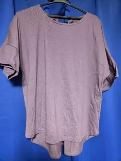 バッククロスデザイン 半袖Tシャツ くすみパープル　n'orlabelのサムネイル