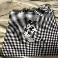 ミッキー ギンガムチェック トートバッグ