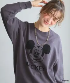 Disney/ディズニー ミッキーマウスフロッキープリントスウェット サイズM