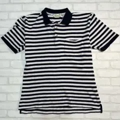 美品！Eddie Bauer/エディバウアー　ストライプ ポロシャツ 白 メンズ