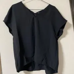 UNIQLO ユニクロ ドレープVネックブラウス ブラック 黒