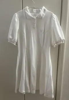ホワイトポロシャツワンピース半袖