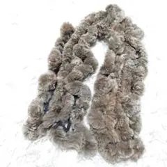 31 ラビットファーマフラー　ストール　ショール　レディース小物　もこもこファー